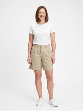 NWT ✨ GAP Vintage Classic Pleated Front Khaki Chino Shorts - Size 12
